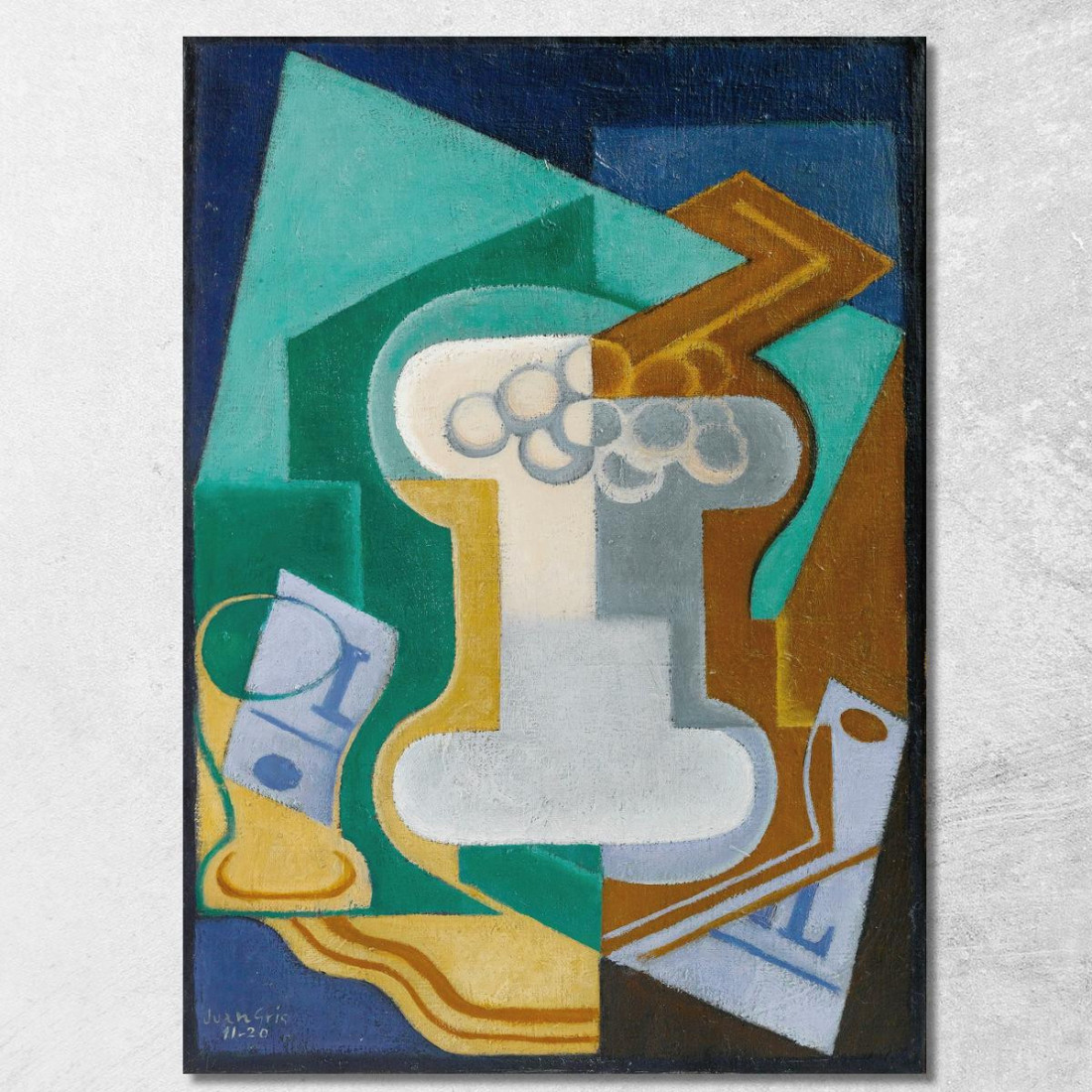 Vetro E Frutta Juan Gris jgr76 quadro stampato su tela Vetro E Frutta Juan Gris jgr76 quadro stampato su tela