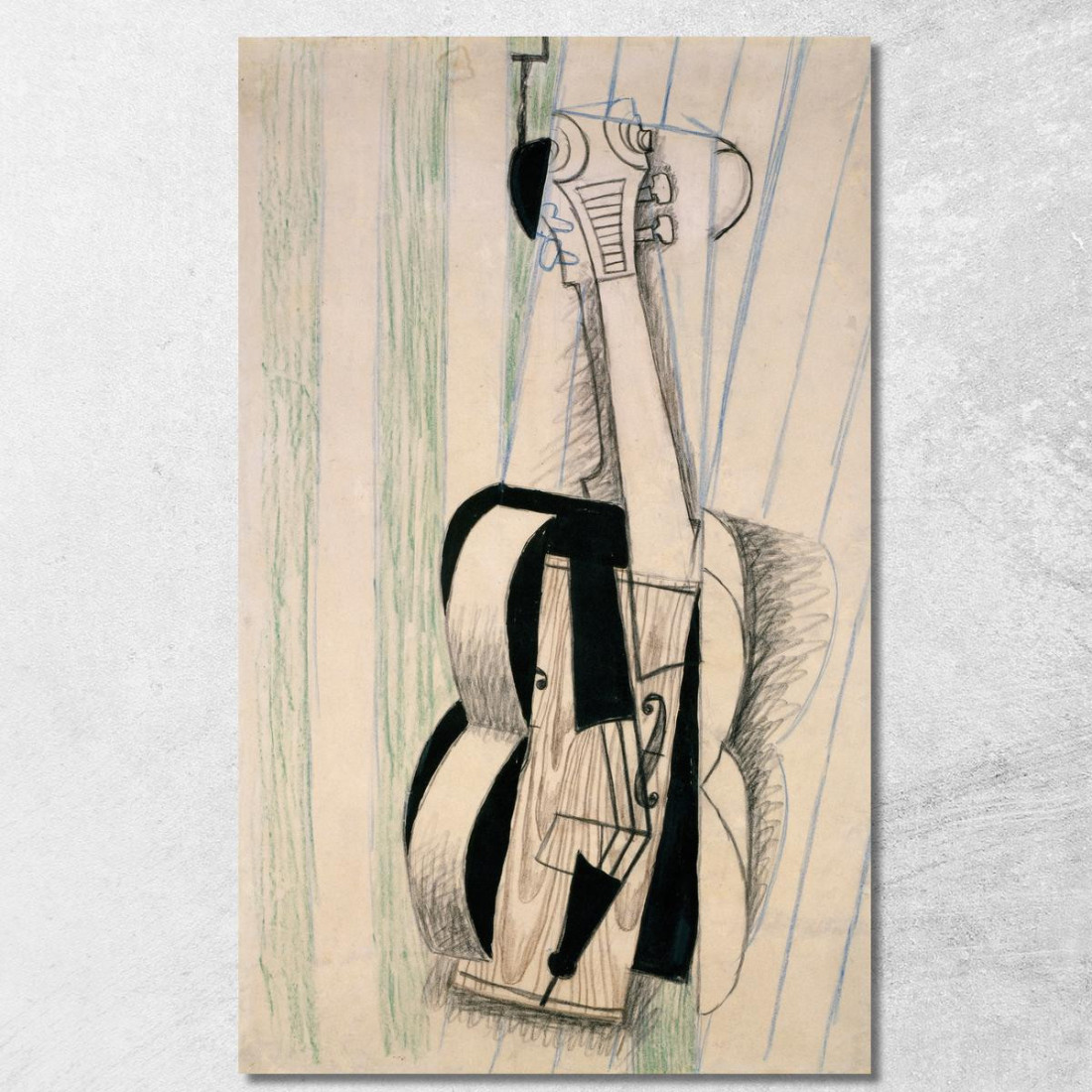 Violino Appeso A Una Parete Juan Gris jgr78 quadro stampato su tela Violino Appeso A Una Parete Juan Gris jgr78 quadro stampato su tela