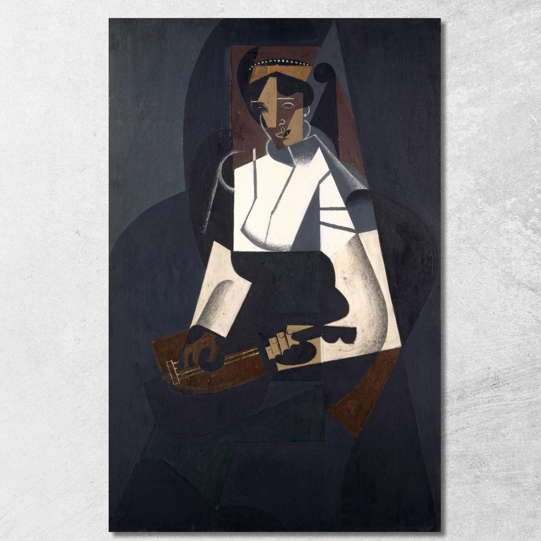 Donna Con Mandolino Juan Gris jgr80 quadro stampato su tela Donna Con Mandolino Juan Gris jgr80 quadro stampato su tela