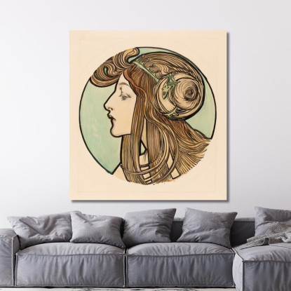 Vetrata Per La Facciata Della Boutique Fouquet Alphonse Mucha amu136 quadro stampato su tela