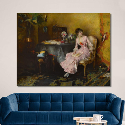 Giovane Donna In Rosa Con Il Suo Bambino Pascal Dagnan Bouveret pdb14 quadro stampato su tela