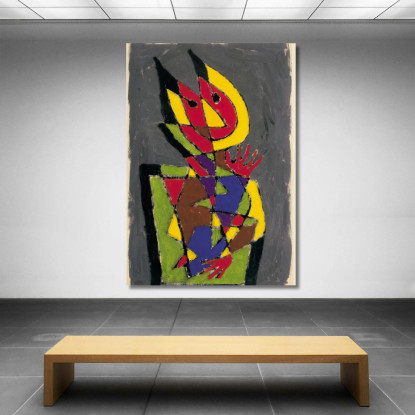 Figurina Del Diavolo Colorato Paul Klee pkl32 quadro stampato su tela