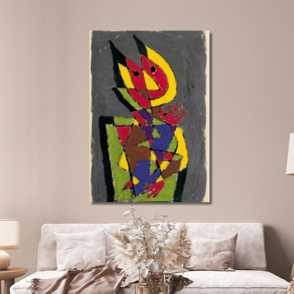 Figurina Del Diavolo Colorato Paul Klee pkl32 quadro stampato su tela
