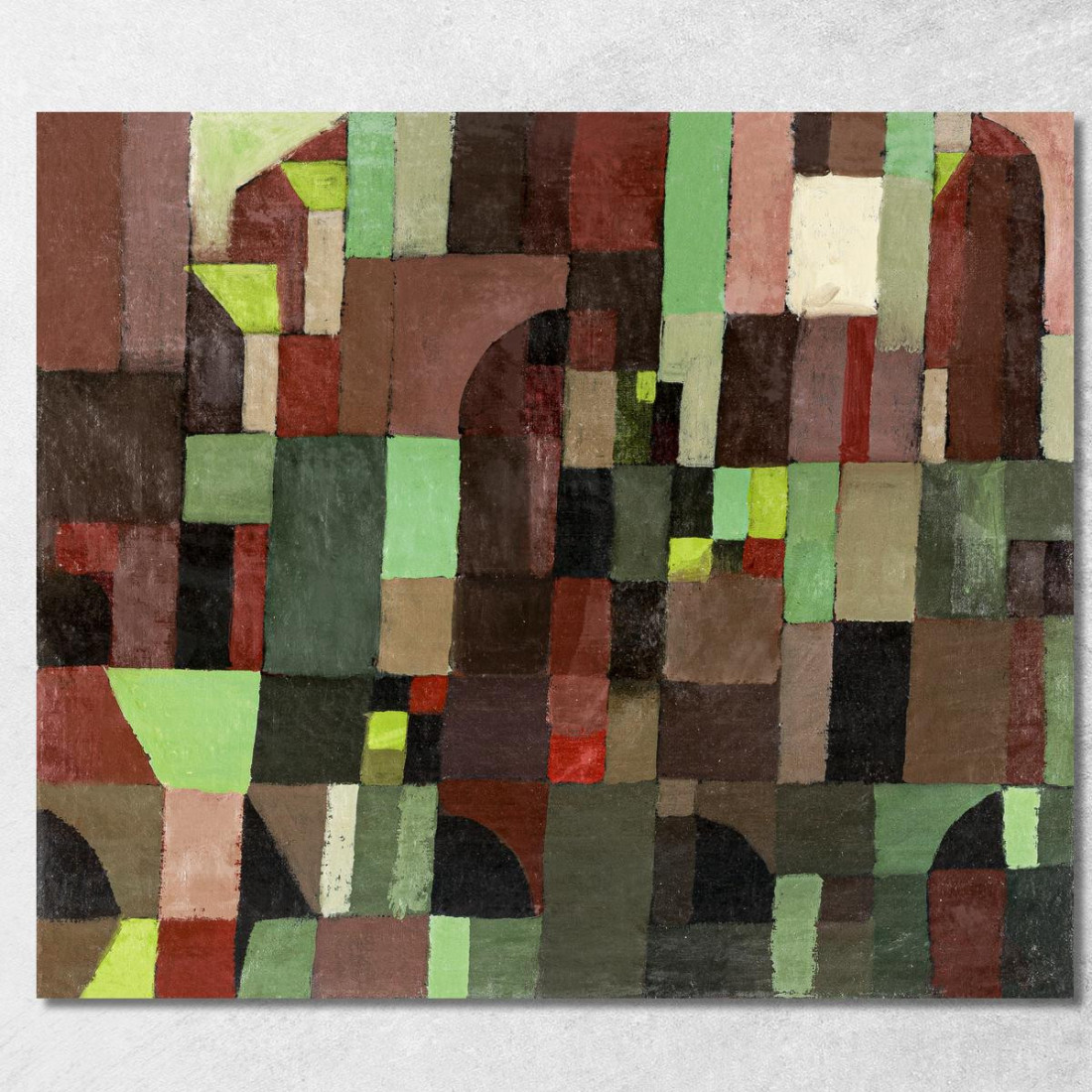 Architettura Rossa E Verde Paul Klee pkl72 quadro stampato su tela Architettura Rossa E Verde Paul Klee pkl72 quadro stampato su tela