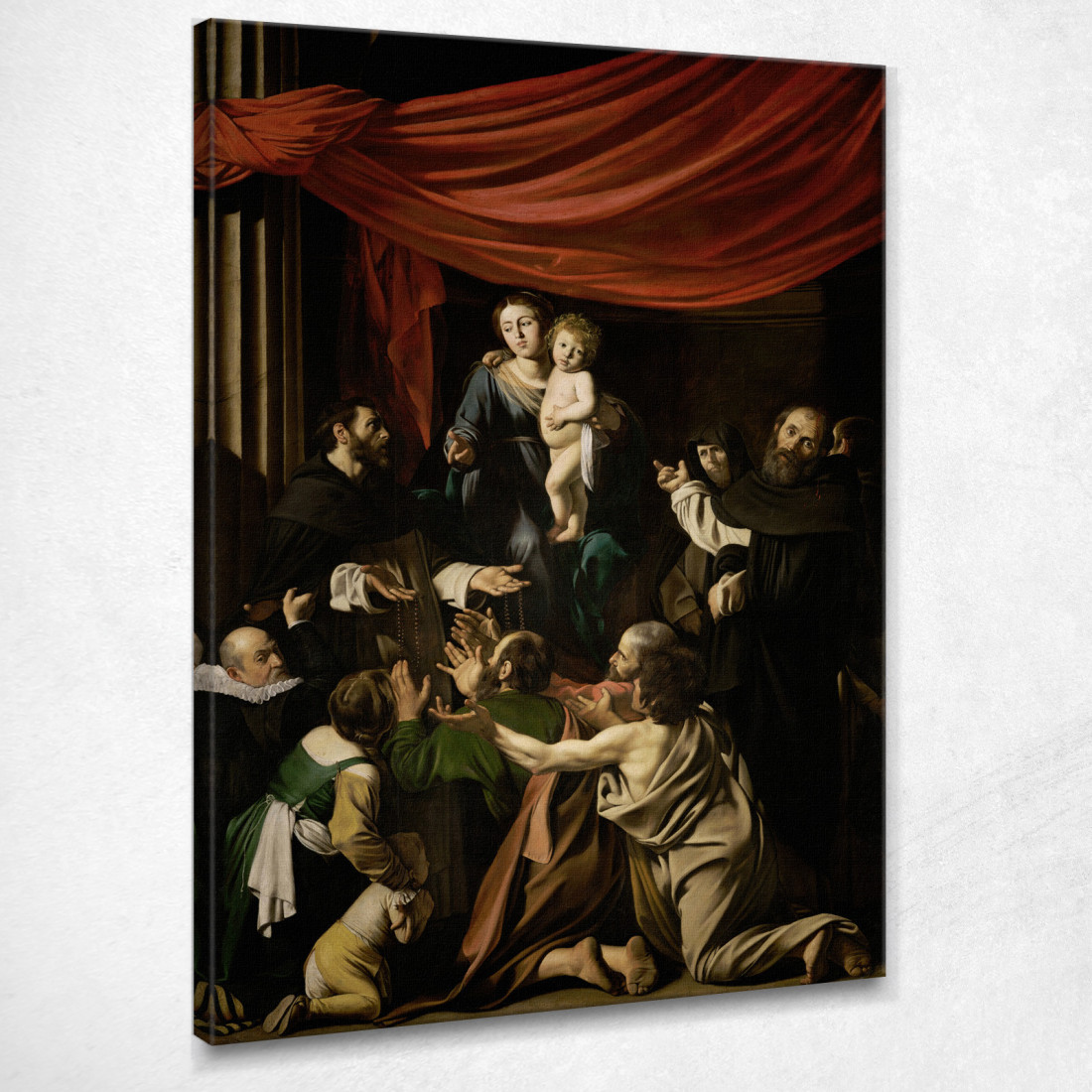 Madonna Del Rosario Caravaggio crv17 quadro stampato su tela Madonna Del Rosario Caravaggio crv17 quadro stampato su tela