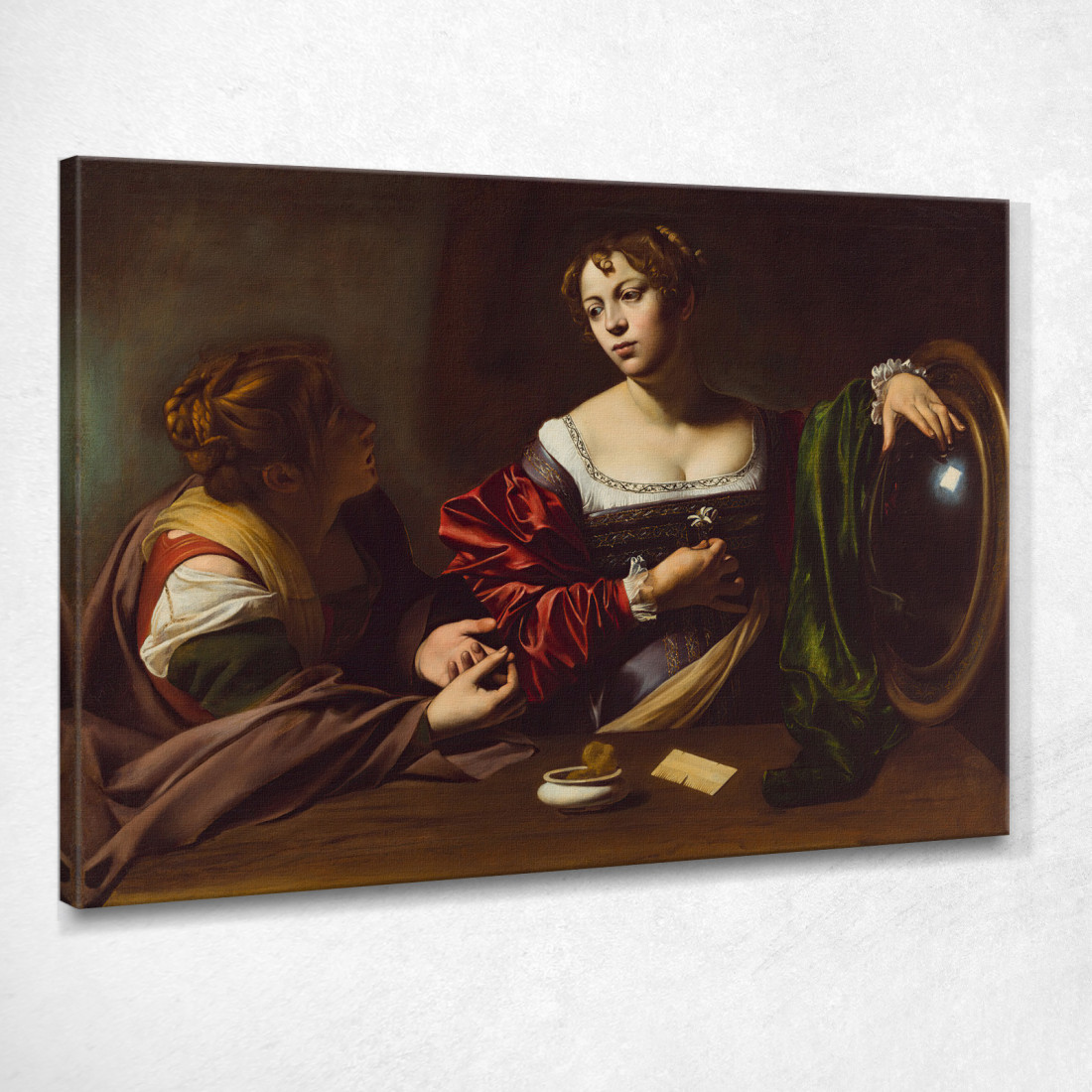Marta E Maria Maddalena Caravaggio crv18 quadro stampato su tela Marta E Maria Maddalena Caravaggio crv18 quadro stampato su tela