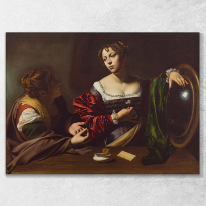 Marta E Maria Maddalena Caravaggio crv18 quadro stampato su tela