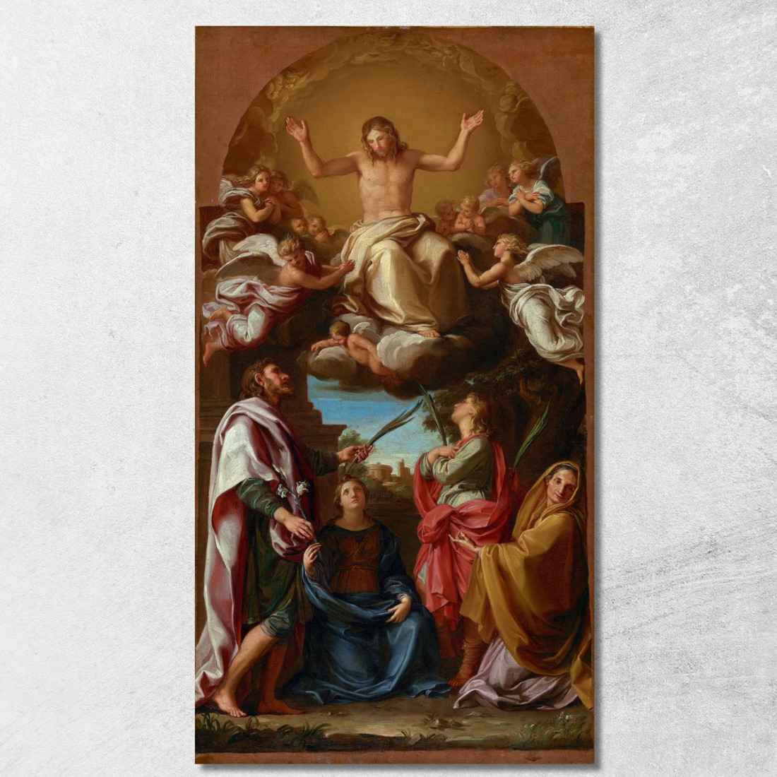 Cristo In Gloria Con I Santi Celso Giuliano Marcionilla E Basilissa Pompeo Batoni pbt8 quadro stampato su tela