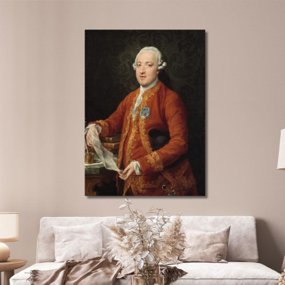 Don José Moñino Y Redondo Conde De Floridablanca Pompeo Batoni pbt12 quadro stampato su tela
