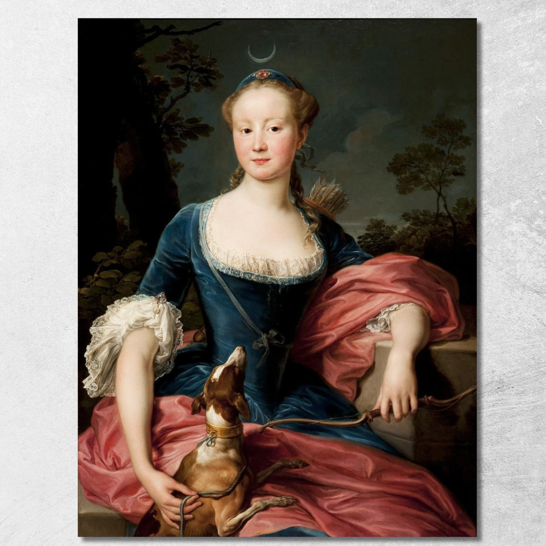 Ritratto Di Dama Nei Panni Di Diana Cacciatrice Pompeo Batoni pbt24 quadro stampato su tela Ritratto Di Dama Nei Panni Di Diana Cacciatrice Pompeo Batoni pbt24 quadro stampato su tela