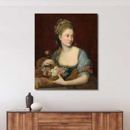 Ritratto Di Dama Nei Panni Di Flora Pompeo Batoni pbt25 quadro stampato su tela