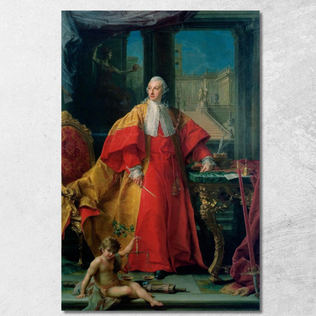 Portrait Of Abbondio Rezzonico Pompeo Batoni pbt30 quadro stampato su tela Portrait Of Abbondio Rezzonico Pompeo Batoni pbt30 quadro stampato su tela