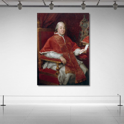 Portrait Of Pope Pius Vi Giovanni Angelo Braschi Pompeo Batoni pbt37 quadro stampato su tela