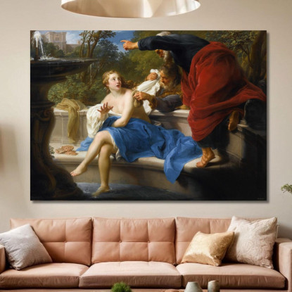 Susanna E I Vecchioni Pompeo Batoni pbt45 quadro stampato su tela