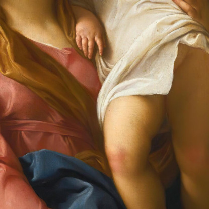 La Madonna Col Bambino E San Giovanni Battista Pompeo Batoni pbt48 quadro stampato su tela