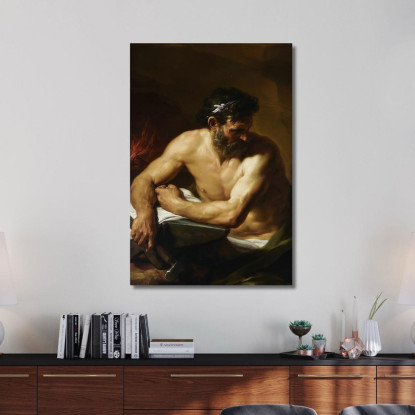 Vulcano Pompeo Batoni pbt58 quadro stampato su tela