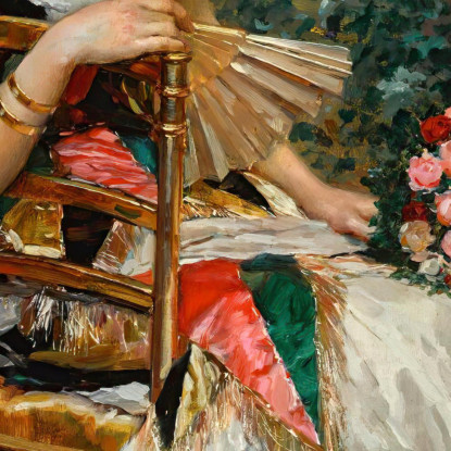 Aline Con Fiori Raimundo de Madrazo y Garreta rmg6 quadro stampato su tela