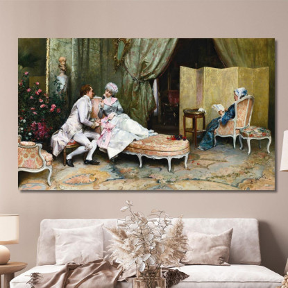 Flirt Raimundo de Madrazo y Garreta rmg17 quadro stampato su tela