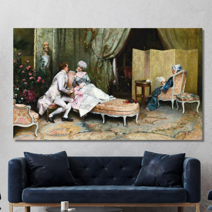 Flirt Raimundo de Madrazo y Garreta rmg17 quadro stampato su tela