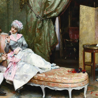 Flirt Raimundo de Madrazo y Garreta rmg17 quadro stampato su tela