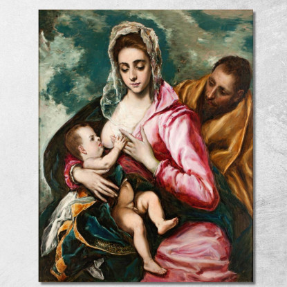 Sacra Famiglia Raimundo de Madrazo y Garreta rmg19 quadro stampato su tela