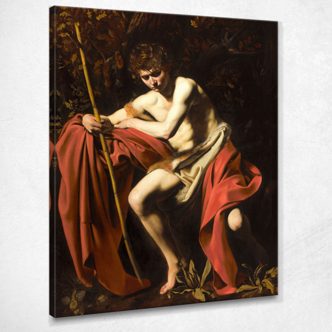 San Giovanni Battista Nel Deserto Caravaggio crv32 quadro stampato su tela San Giovanni Battista Nel Deserto Caravaggio crv32 quadro stampato su tela