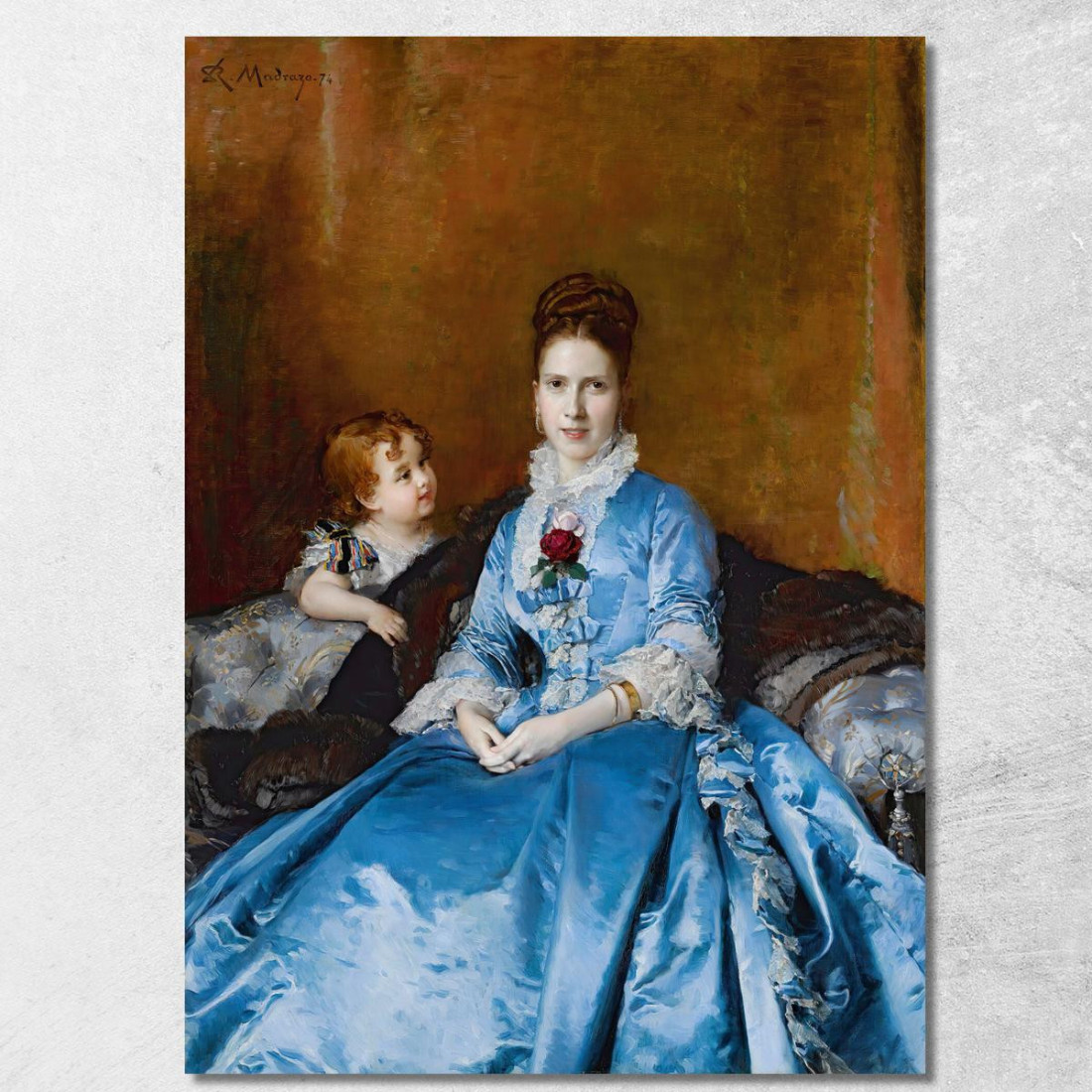 Ritratto Della Signora Clotilde De Cándamo E Di Suo Figlio Carlos Raimundo de Madrazo y Garreta rmg30 quadro stampato su tela Ritratto Della Signora Clotilde De Cándamo E Di Suo Figlio Carlos Raimundo de Madrazo y Garreta rmg30 quadro stampato su tela