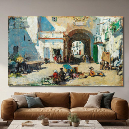 Scena Di Strada Raimundo de Madrazo y Garreta rmg35 quadro stampato su tela