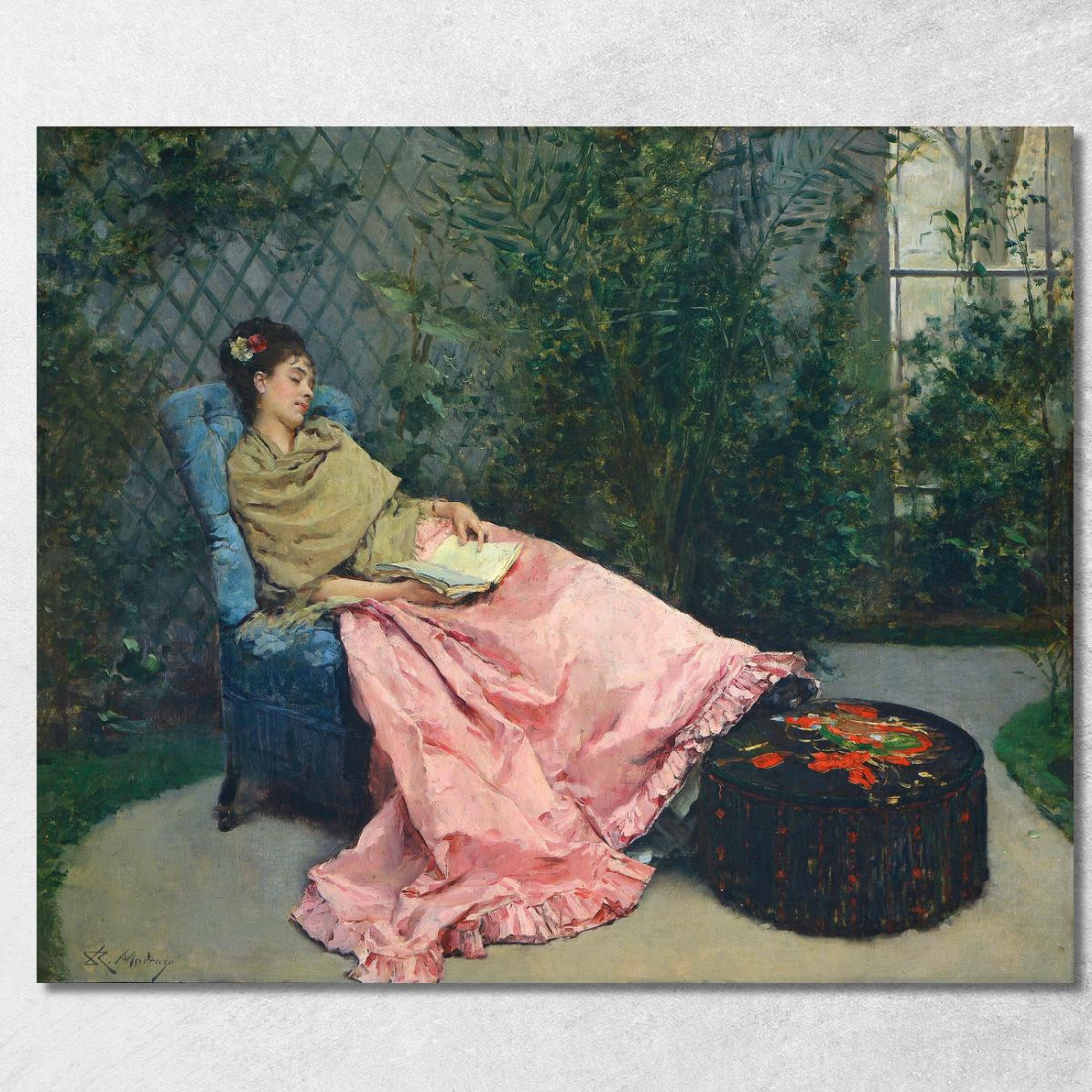 Siesta Raimundo de Madrazo y Garreta rmg36 quadro stampato su tela Siesta Raimundo de Madrazo y Garreta rmg36 quadro stampato su tela