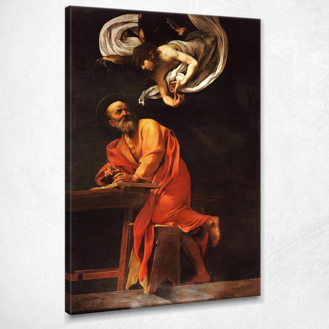 San Matteo E L'Angelo Caravaggio crv34 quadro stampato su tela San Matteo E L'Angelo Caravaggio crv34 quadro stampato su tela