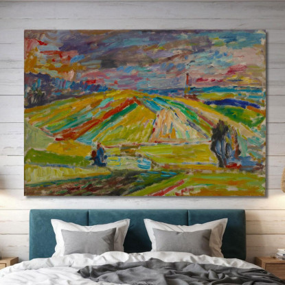 Paesaggio Con Un Mosaico Di Campi Sasza Blonder sbl10 quadro stampato su tela