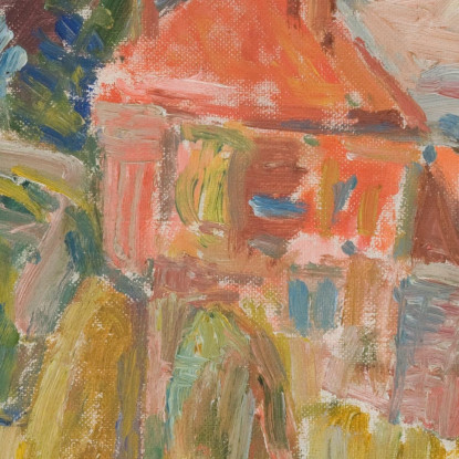 Paesaggio Con Una Casa Rossa Sasza Blonder sbl11 quadro stampato su tela