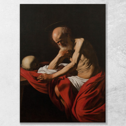 San Girolamo In Meditazione Caravaggio crv37 quadro stampato su tela