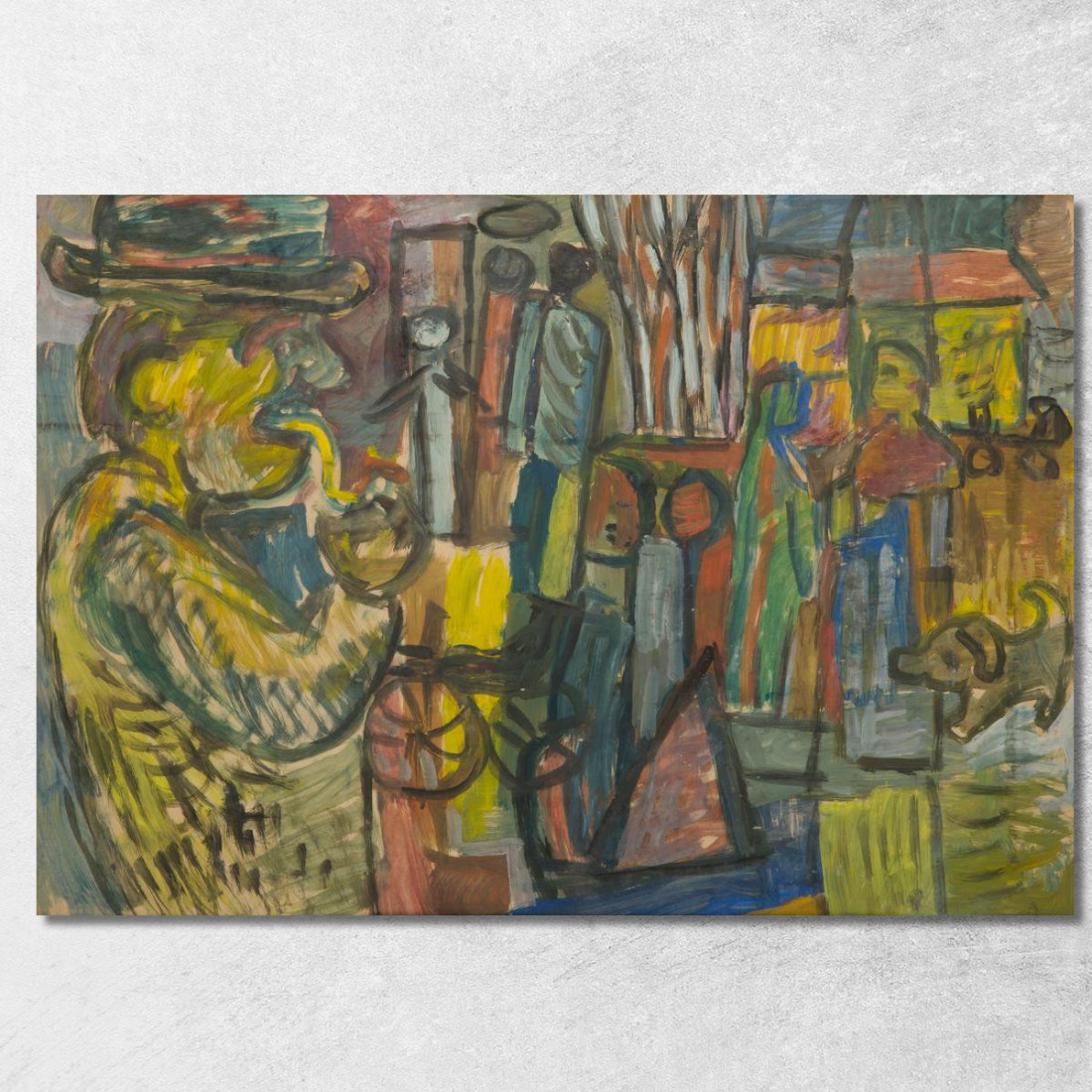 Un Uomo Con La Pipa Sullo Sfondo Del Cortile Sasza Blonder sbl27 quadro stampato su tela Un Uomo Con La Pipa Sullo Sfondo Del Cortile Sasza Blonder sbl27 quadro stampato su tela