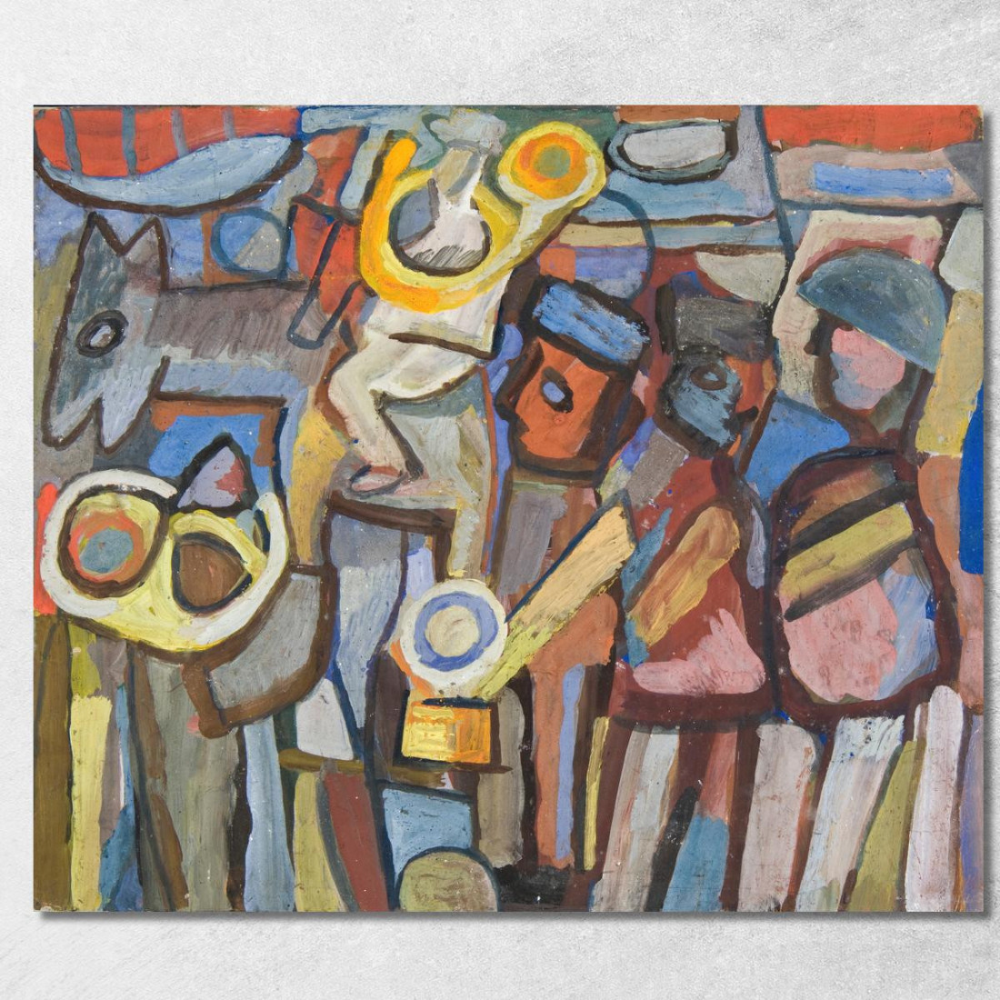 Composizione Con Persone In Marcia Sasza Blonder sbl28 quadro stampato su tela Composizione Con Persone In Marcia Sasza Blonder sbl28 quadro stampato su tela