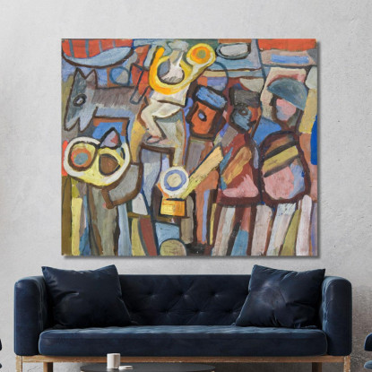 Composizione Con Persone In Marcia Sasza Blonder sbl28 quadro stampato su tela