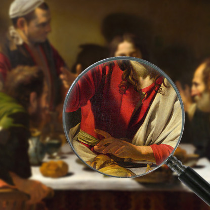 Cena In Emmaus Caravaggio crv39 quadro stampato su tela