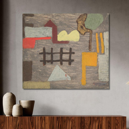 Paesaggio Surreale Con Una Recinzione Sasza Blonder sbl34 quadro stampato su tela