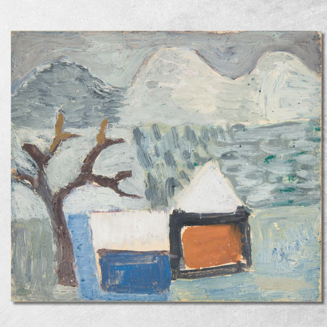 Paesaggio Invernale Con Case Sasza Blonder sbl35 quadro stampato su tela Paesaggio Invernale Con Case Sasza Blonder sbl35 quadro stampato su tela