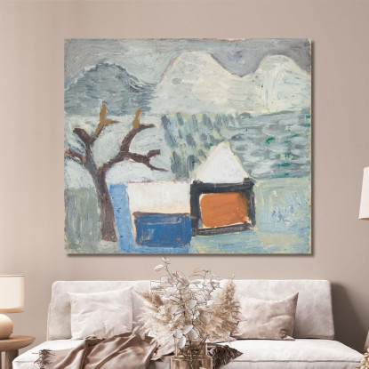 Paesaggio Invernale Con Case Sasza Blonder sbl35 quadro stampato su tela