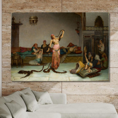 Incantatore Di Serpenti Theodoros Ralli trl6 quadro stampato su tela