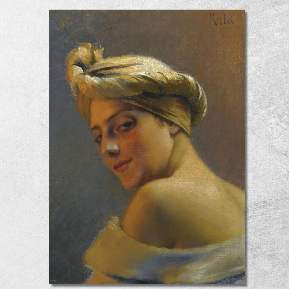Ragazza Con Il Turbante Theodoros Ralli trl10 quadro stampato su tela Ragazza Con Il Turbante Theodoros Ralli trl10 quadro stampato su tela