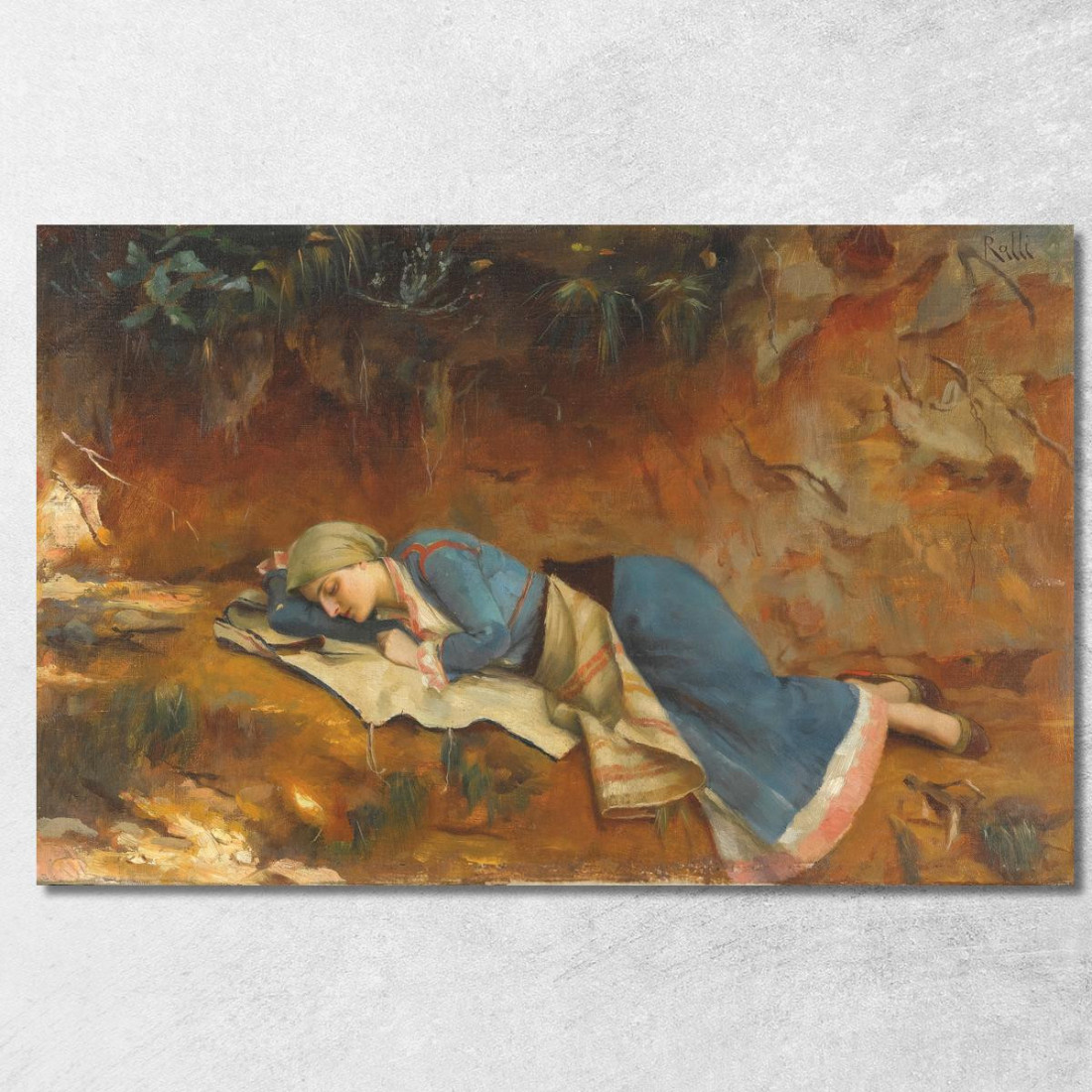 Riposo Ragazza Greca Theodoros Ralli trl30 quadro stampato su tela Riposo Ragazza Greca Theodoros Ralli trl30 quadro stampato su tela