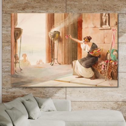 Venditore Di Fiori Al Partenone Theodoros Ralli trl41 quadro stampato su tela