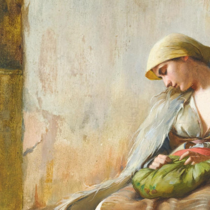 Ragazza Che Dorme In Una Chiesa Theodoros Ralli trl43 quadro stampato su tela