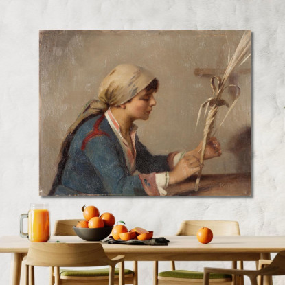 Ragazza Che Intreccia Rami Di Salice Theodoros Ralli trl44 quadro stampato su tela