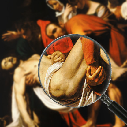 La Sepoltura Di Cristo  Caravaggio crv46 quadro stampato su tela