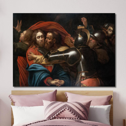 La Presa Di Cristo Caravaggio crv51 quadro stampato su tela