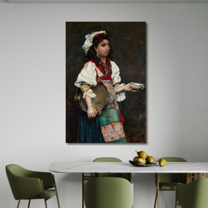 Gypsy Girl Si Intitola Anche Spanish Girl Julius Leblanc Stewart jls7 quadro stampato su tela