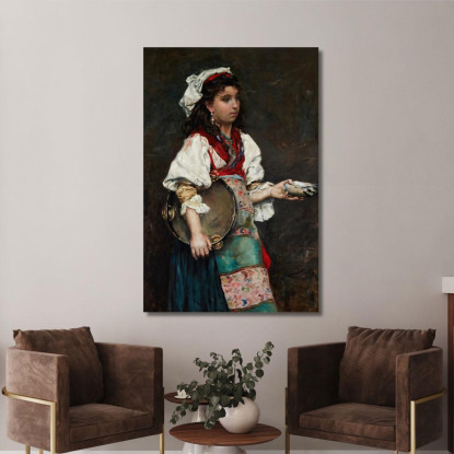 Gypsy Girl Si Intitola Anche Spanish Girl Julius Leblanc Stewart jls7 quadro stampato su tela